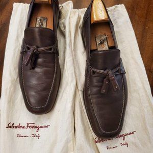 Ferragamo men's loafers brown 8D